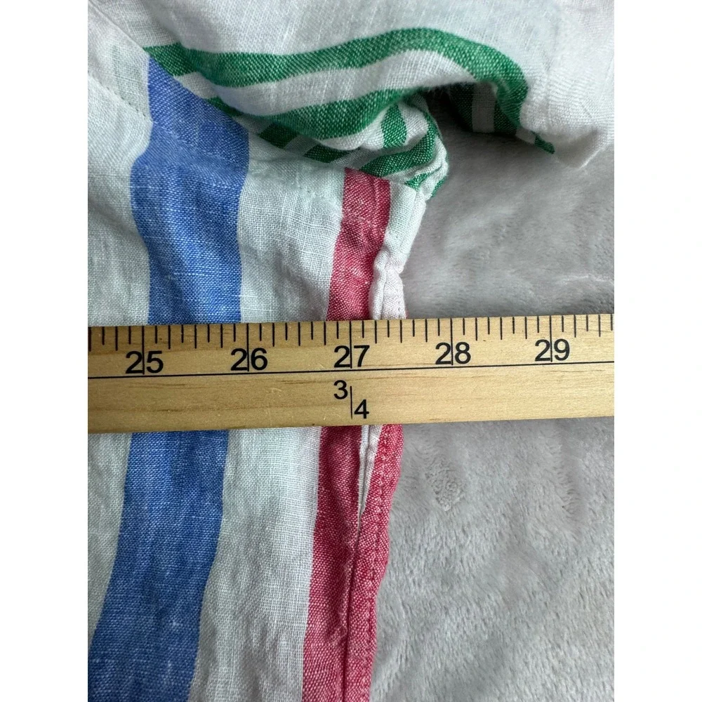 Polo Ralph‎ Lauren Mens Linen Multi Color Striped Short Sleeve Camp Shirt 1404